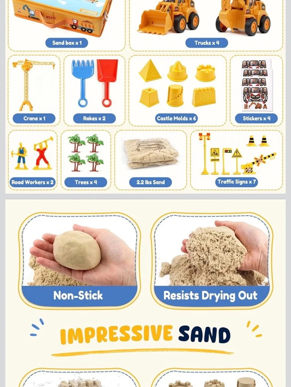 Yellow Construction Sensory Playset for Kids
